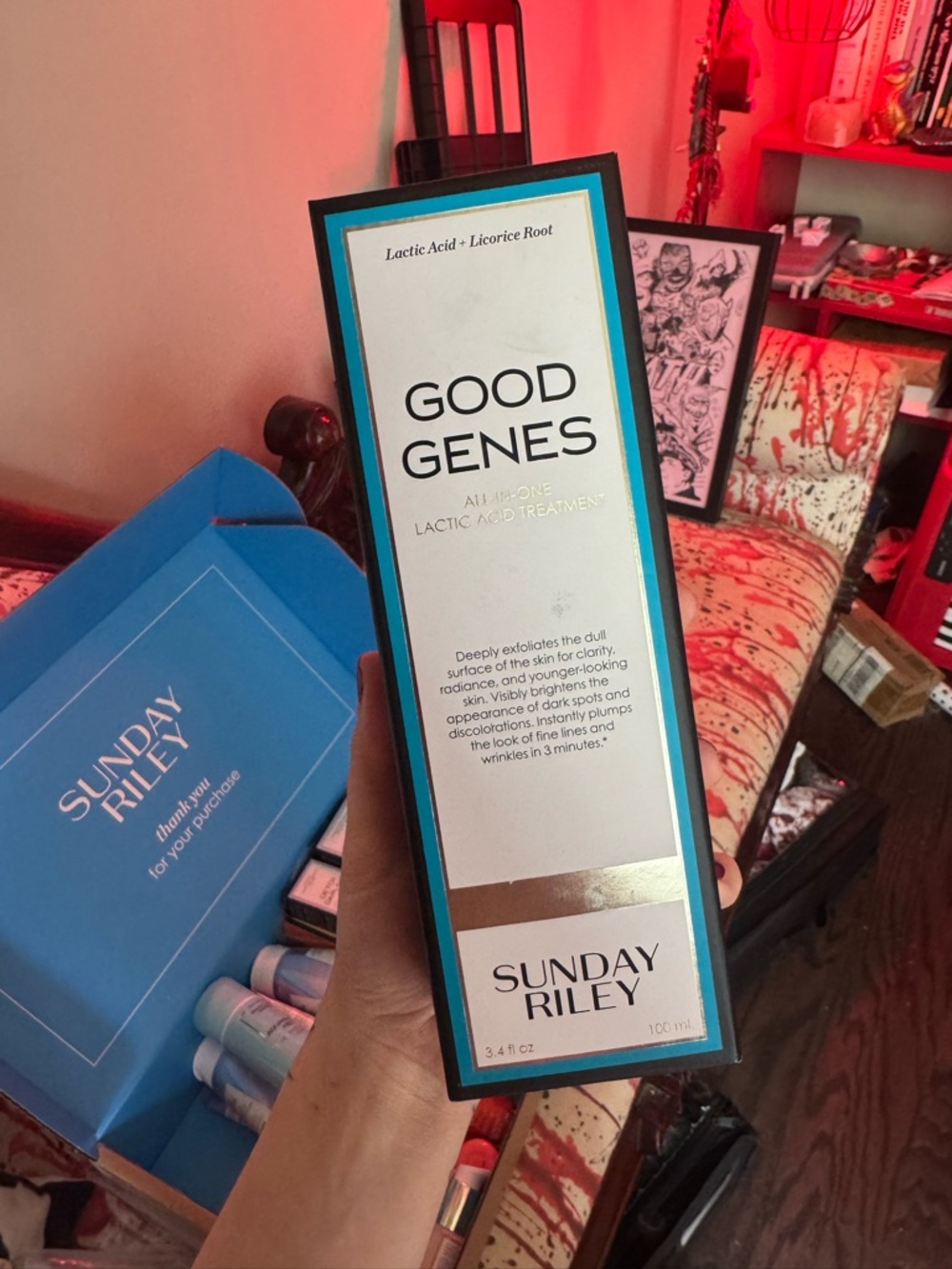 Sunday Riley Good Genes Lactic Acid Treatment - Teal, White & Gold Packaging